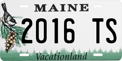 ME license plate 2016TS