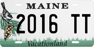 ME license plate 2016TT