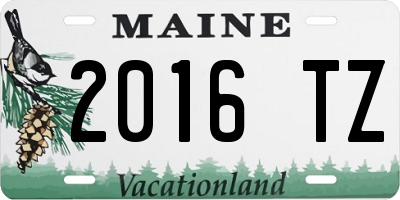 ME license plate 2016TZ