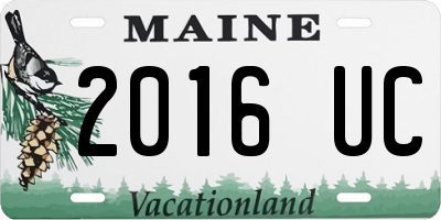 ME license plate 2016UC