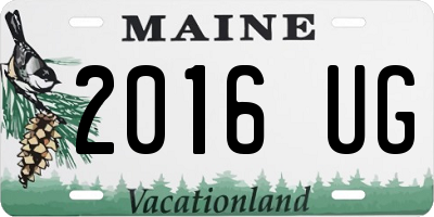 ME license plate 2016UG