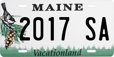 ME license plate 2017SA