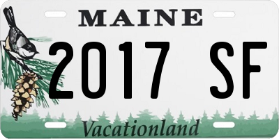 ME license plate 2017SF