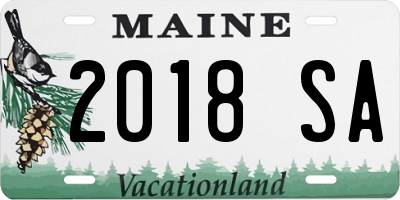 ME license plate 2018SA