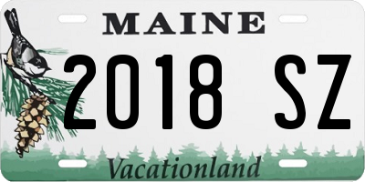 ME license plate 2018SZ