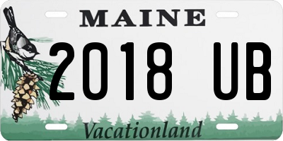 ME license plate 2018UB