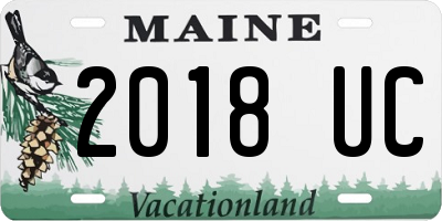 ME license plate 2018UC