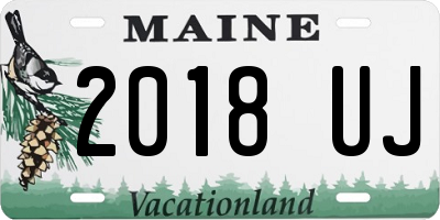 ME license plate 2018UJ