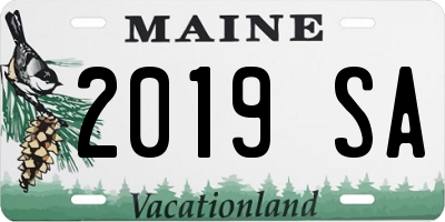 ME license plate 2019SA