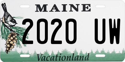 ME license plate 2020UW