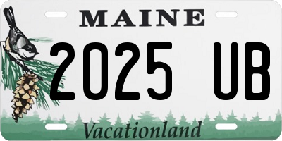 ME license plate 2025UB