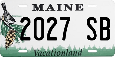 ME license plate 2027SB