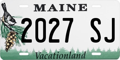 ME license plate 2027SJ