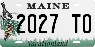 ME license plate 2027TO