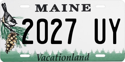 ME license plate 2027UY
