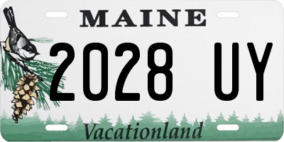 ME license plate 2028UY