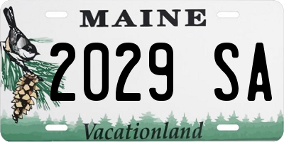 ME license plate 2029SA