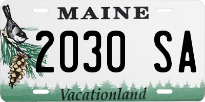 ME license plate 2030SA