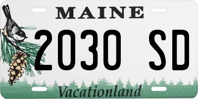 ME license plate 2030SD