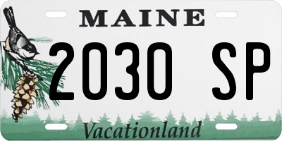ME license plate 2030SP