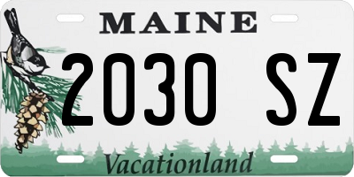 ME license plate 2030SZ