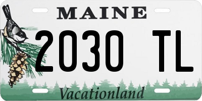 ME license plate 2030TL