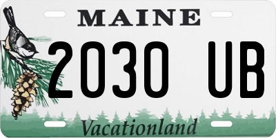 ME license plate 2030UB
