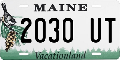 ME license plate 2030UT