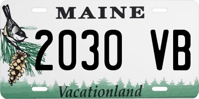 ME license plate 2030VB