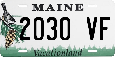 ME license plate 2030VF