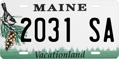 ME license plate 2031SA