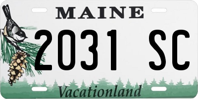 ME license plate 2031SC