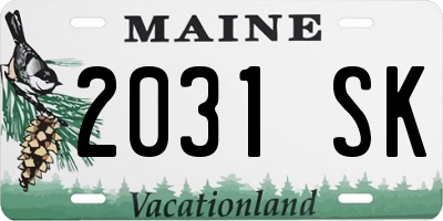 ME license plate 2031SK