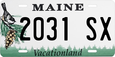 ME license plate 2031SX