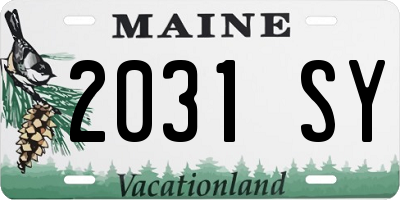 ME license plate 2031SY