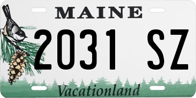 ME license plate 2031SZ