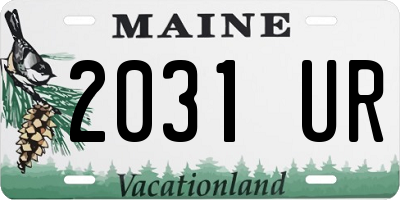 ME license plate 2031UR