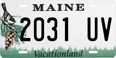 ME license plate 2031UV