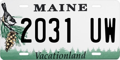 ME license plate 2031UW