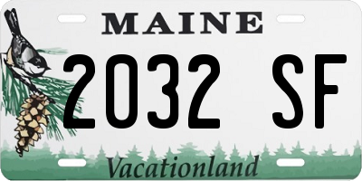 ME license plate 2032SF