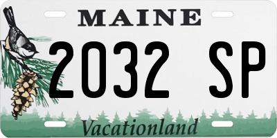 ME license plate 2032SP