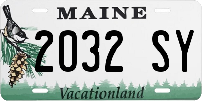 ME license plate 2032SY