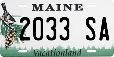 ME license plate 2033SA