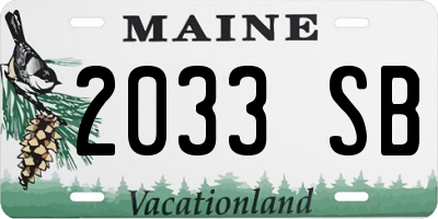 ME license plate 2033SB