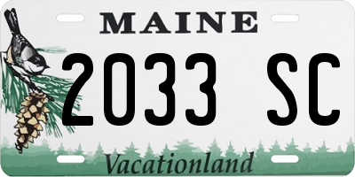 ME license plate 2033SC