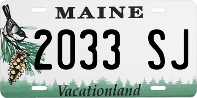ME license plate 2033SJ