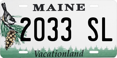 ME license plate 2033SL