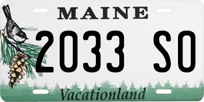 ME license plate 2033SO