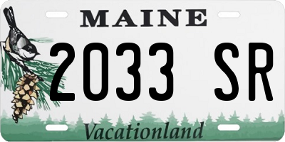 ME license plate 2033SR