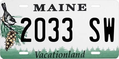 ME license plate 2033SW